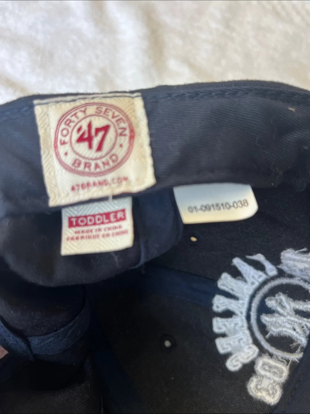 New York Yankees Toddler Black Baseball Cap with White Embroidery
